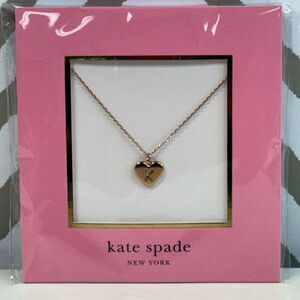 New Kate Spade Initial Here Heart Pendant Rose Gold